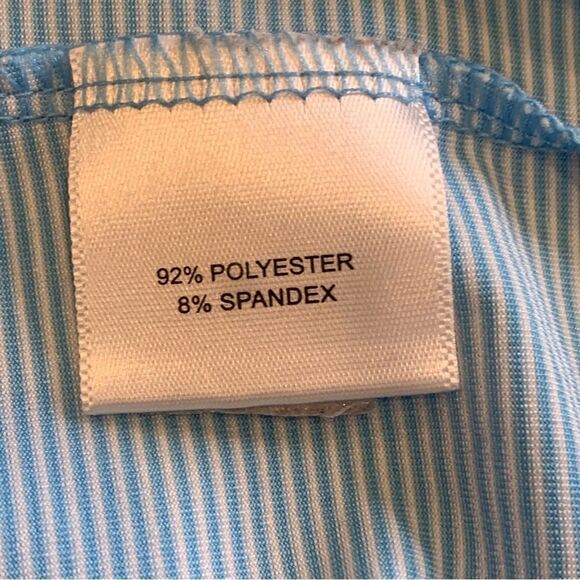 Peter Millar Summer Comfort Men's Blue Striped Polo Shirt Size XXL - Picture 6 of 10